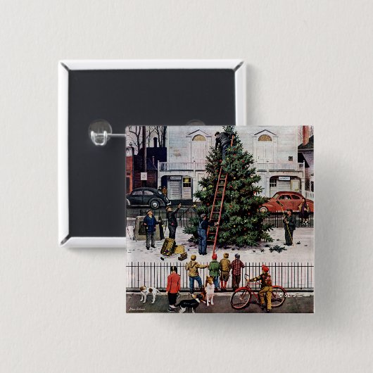 Baum auf dem Platz der Stadt Button (Vorne & Hinten)