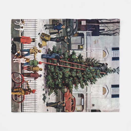 Baum auf dem Platz der Stadt Fleecedecke (Vorderseite (Horizontal))