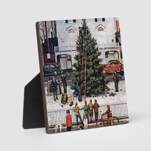 Baum auf dem Platz der Stadt Fotoplatte (Vorderseite)