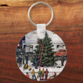 Baum auf dem Platz der Stadt Schlüsselanhänger (Vorderseite)