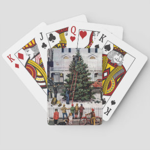 Baum auf dem Stadtplatz Spielkarten