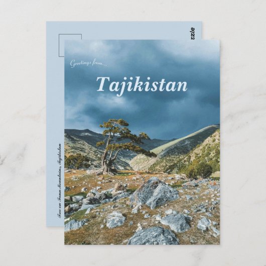 Baum auf den Fann-Bergen in Tadschikistan Postkarte (Vorne/Hinten)