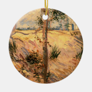 Baum auf einem Feld an einem sonnigen Tag von Vinc Keramikornament