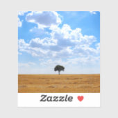 Baum auf einem geernteten Weizenfeld Aufkleber (Blatt)