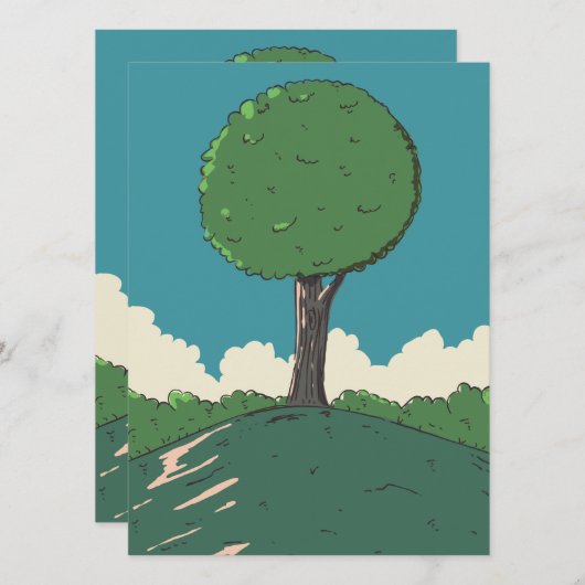 Baum auf einem Hügel (Vorne/Hinten)