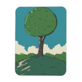 Baum auf einem Hügel Magnet (Vertikal)