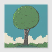 Baum auf einem Hügel Magnetkarte (Vorderseite)