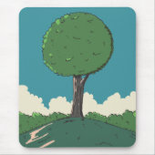 Baum auf einem Hügel Mousepad (Vorne)