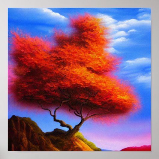 Baum auf einem Rock Poster gegründet (Vorne)