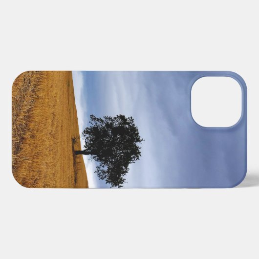 Baum auf einem Weizenfeld iPhone Hülle (Rückseite (Horizontal))