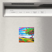 Baum auf einer felsigen Wiese Magnet (In Situ (Geschirrspüler))