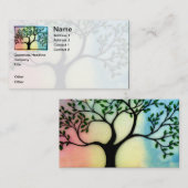 Baum auf Pergament über Aquarellhintergrund Visitenkarte (Vorne/Hinten)