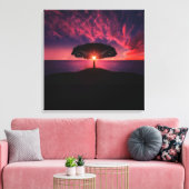 Baum auf Sonnenfarbe, Foto, Leinwand (Insitu (Wohnzimmer))