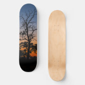 Baum auf Sonnenuntergang Skateboard (Vorderseite)