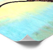 Baum auf Vellum mit Aquarellgrund Poster (Ecke)