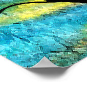 Baum auf Vellum mit Aquarellgrund Poster (Ecke)