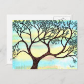 Baum auf Vellum mit Aquarellgrund Postkarte (Vorne/Hinten)