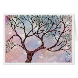 Baum auf Vellum mit Aquarellhintergrund