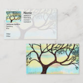 Baum auf Vellum mit Aquarellhintergrund Visitenkarte (Vorne/Hinten)