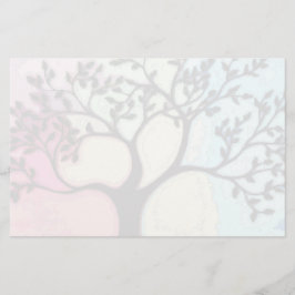 Baum auf Vellum über Wasserfarbe - digitalisiert Briefpapier