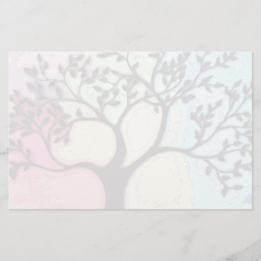 Baum auf Vellum über Wasserfarbe - digitalisiert Briefpapier (Vorderseite)