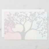 Baum auf Vellum über Wasserfarbe - digitalisiert Briefpapier (Vorne/Hinten)