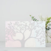 Baum auf Vellum über Wasserfarbe - digitalisiert Briefpapier (Stehend Vorderseite)