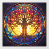 Baum aus festem Glas Fensteraufkleber (Blatt)