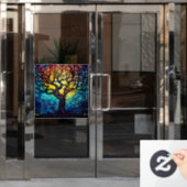 Baum aus festem Glas Fensteraufkleber (Büro Tür)