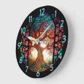 Baum aus festem Glas Große Wanduhr (Winkel)