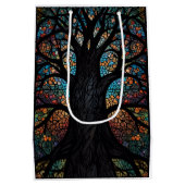 Baum aus lebenserhaltendem Glas Mosaik Kunst Mittlere Geschenktüte (Rückseite)