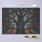 Baum aus lebenserhaltendem Glas Mosaik Kunst Seidenpapier (Handwerk)