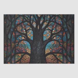 Baum aus lebenserhaltendem Glas Mosaik Kunst Seidenpapier