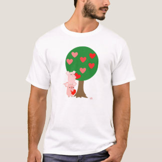 Baum aus Liebe einfacher T - Shirt (Design auf der