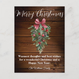 Baum aus rustikalem Holz, Aquarellbaum Postkarte