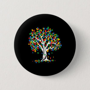 Baum Autismus Aufklärung Monat Sonnenstich Button