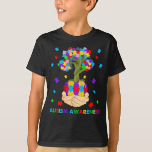 Baum Autismus Aufklärung Monat Sonniges Herz Autis T-Shirt