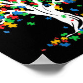 Baum Autismus Aufklärung Monat Spaß ASD Unterstütz Poster (Ecke)