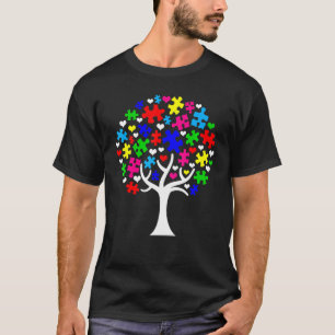 Baum Autismus Aufklärung Monat T-Shirt Zusatzinfor