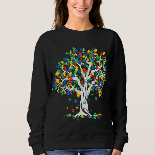 Baum Autismus Bewusstsein Monat T-Shirt Funny ASD Sweatshirt (Vorderseite)