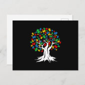 Baum Autismus Bewusstseinsmonat Einladungspostkarte (Vorne/Hinten)