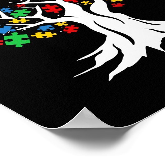 Baum Autismus Bewusstseinsmonat Poster (Ecke)