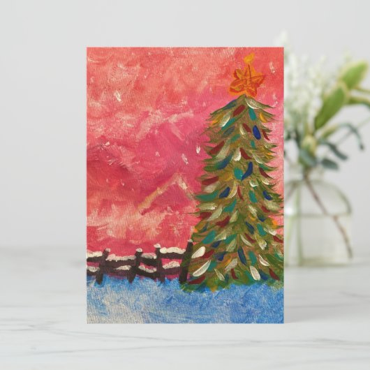 Baum bei Dämmerung Feiertagskarte (Stehend Vorderseite)