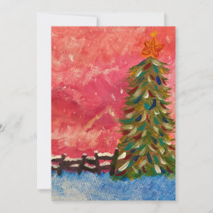 Baum bei Dämmerung Feiertagskarte