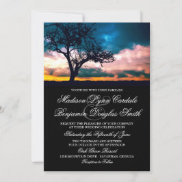 Baum bei Sonnenuntergang Einladung zur Hochzeit