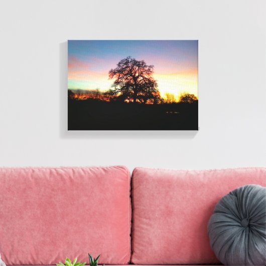 Baum bei Sonnenuntergang Leinwanddruck (Insitu (Wohnzimmer))