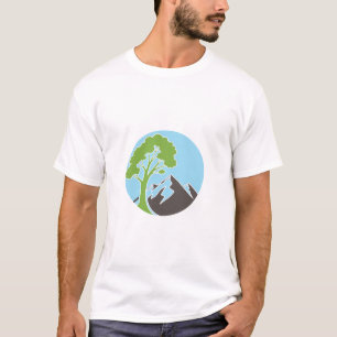 Baum-Berg-Kreis-Naturliebhaber-Eco-T-Shirt T-Shirt