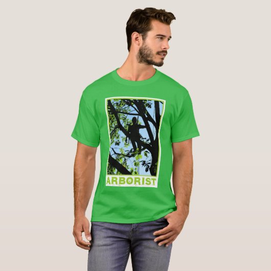 Baum-Bergsteiger-Silhouette: Baumzüchter-T-Shirt T-Shirt (Vorne ganz)