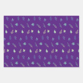 Baum-Blätter botanisch elegante Blue Aquarell Geschenkpapier Set (Vorderseite)