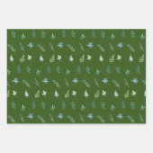 Baum-Blätter botanisch elegante Blue Aquarell Geschenkpapier Set (Vorderseite 2)